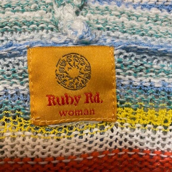 Ruby Red Multi-Color short sleeves Open cardigan with fringes, size 2X - Picture 3 of 3